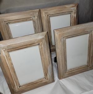 Hand painted. Sturdy Wood Set of 4 frames. Shabby Chic Farmhouse Rustic Antique.